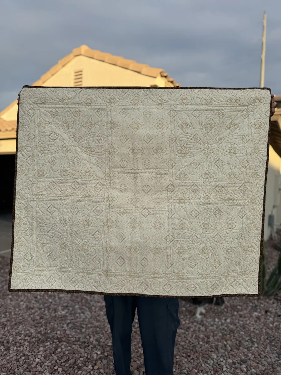 The quilted back of a finished quilt