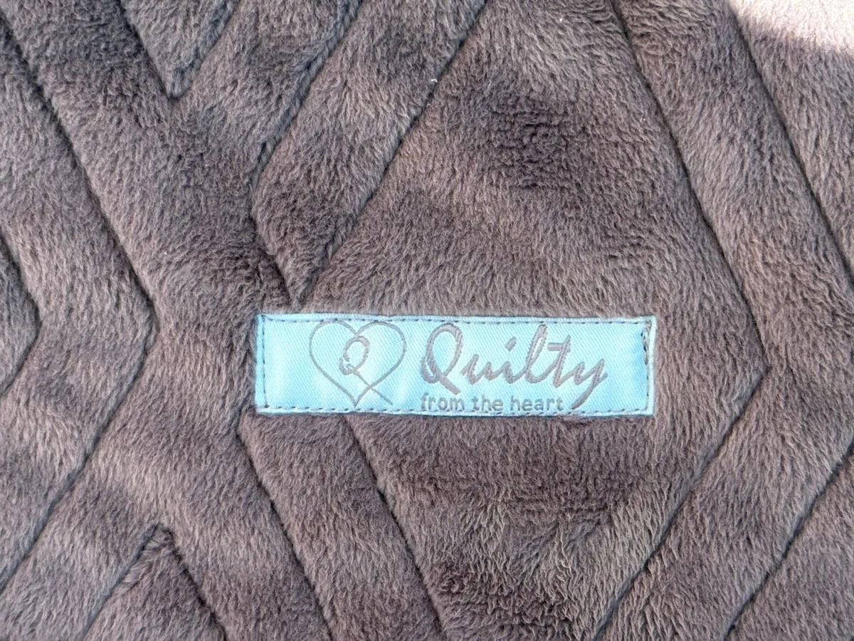 Quilting on a soft minky backing, with my Quilty label